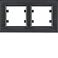 HAGER Rámeček LUMINA Passion WL9223 2násobný vodorovný IP20 hliník černá