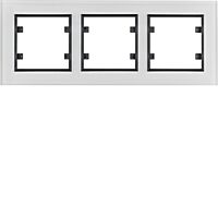 HAGER Rámeček LUMINA Passion WL9230 3násobný vodorovný IP20 bílá sklo