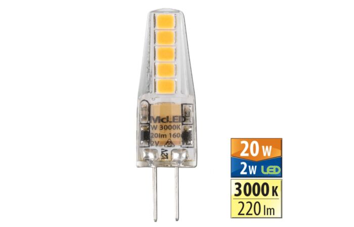 MCLED Žárovka LED 2W-20 G4 3000K 300°
