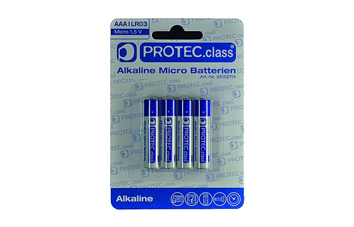 PROTEC Baterie mikrotužková alkalická LR03 1,5V blistr 4ks