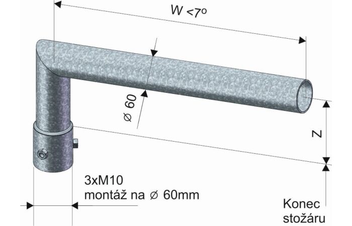 KOOPERATIVA Výložník SK 1- 500 žárový zinek, sadový