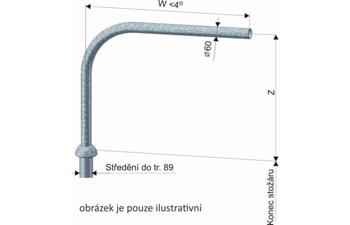 KOOPERATIVA Výložník UZB 2-1500/90 žárový zinek