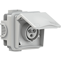 PCE Zásuvka 16A/230V 3-pól. IP44 šedá