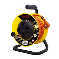 ELGOTECH Přívod prodlužovací  20m    zásuvky 4x230V/16A s bubnem IP20 oranžová (H05VV-F 3x1,5)