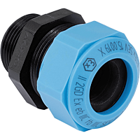 AGRO  Kabelová vývodka Progress, Ex e II, plastová, modrá, závit Pg13,5; jednodílné těsnění