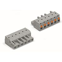 WAGO Konektor 2231-213/026-000 1vodičový pružinový Tlačítko Push-in CAGE CLAMP®, šedá