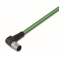 WAGO Kabel 756-1202/060-020 Ethernet zástrčka M12D  úhlová 4pólová zelená 2m