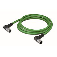 WAGO Kabel 756-1204/060-030 Ethernet Zástrčka M12D  úhlová zelená 3m