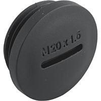 AGRO  Závitová záslepka, plastová, černá, závit M63 x 1,5, kruhová, délka závitu 12 mm