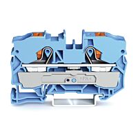 WAGO Svorka 2210-1204 2vodičová průchozí s ovládacím tlačítkem 10 mm², modrá