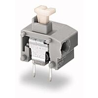 WAGO Svorka 235-851/332-000 2vodičová s možností řadového připojení na desky plošných spojů Tlačítko 0,75 mm², šedá