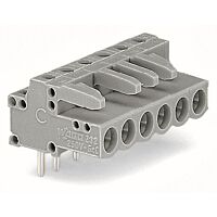 WAGO Konektor 232-244 pružinový THT úhlové provedení rozteč 5 mm šedá