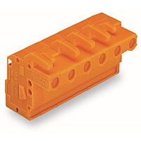 WAGO Konektor 732-131/026-000 1vodičový (zásuvka), úhlový CAGE CLAMP® 2,5 mm², oranžová