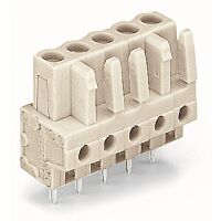 WAGO Konektor 722-144 pružinový THT Rovné provedení Rozteč 5 mm, šedá