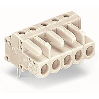 WAGO Konektor 722-244 pružinový THT Úhlové provedení Rozteč 5 mm, šedá