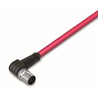 WAGO Kabel 756-1602/060-020 sercos Zástrčka M12D úhlová 4pólová, červená 2m