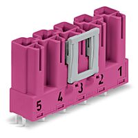 WAGO Konektor 770-895 na desky plošných spojů Rovné provedení 5pólová, růžová