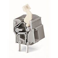 WAGO Svorka 257-863/999-950 s možností řadového připojení na DPS, tlačítko, 2,5 mm², šedá