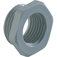 AGRO  Redukce plastová, světle šedá, šestihranná, Pg16 / Pg11