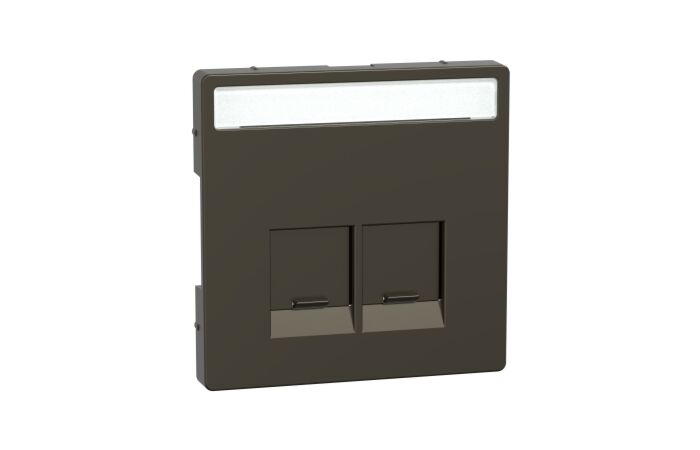 Centr. deska RJ45 2nás. popis, mocca
