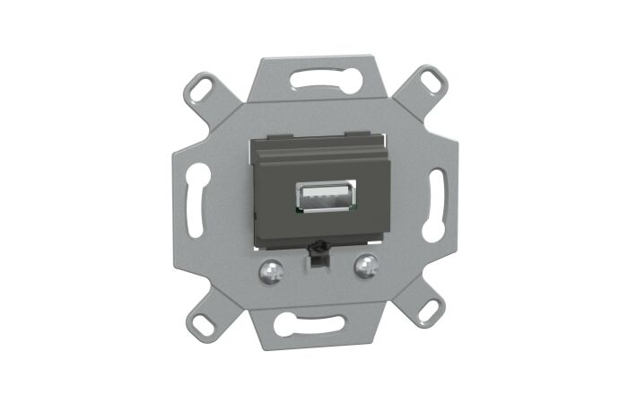 USB nabíječka, jednonásobná, šedá