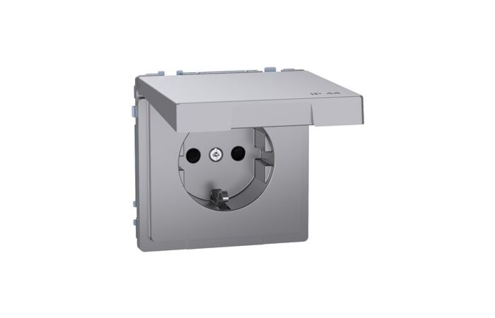 Zásuvka Schuko, Sys-D, IP44, stainless