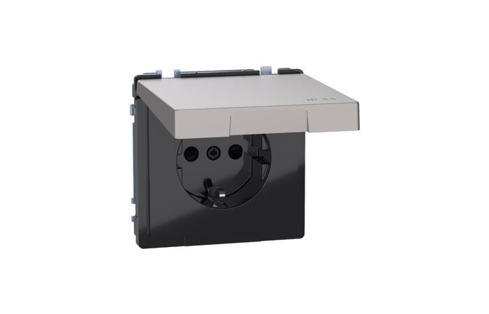 Zásuvka Schuko, Sys-D, IP44, nikl