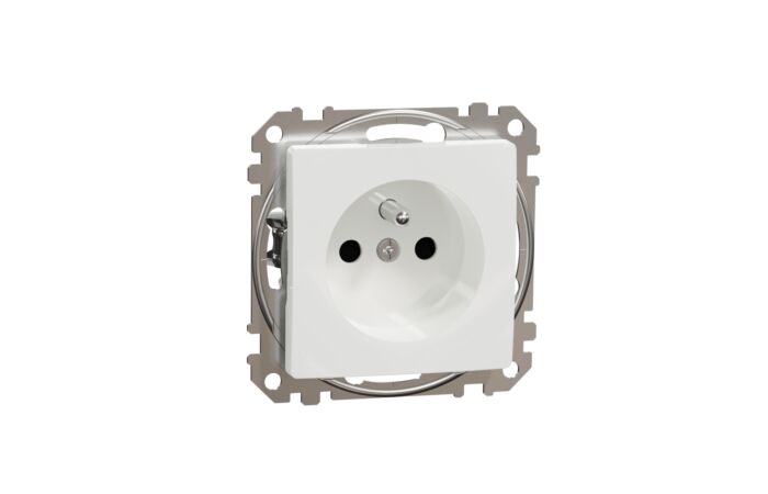 SCHNEIDER Sedna Design & Elements Zásuvka 230V 16A clonky šroubová bílá
