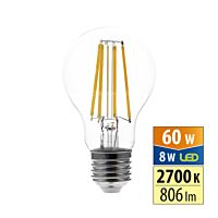 MCLED Žárovka LED 8W-60 E27 2700K 806lm úhel 320°