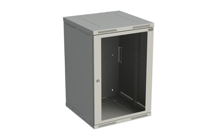 SOLARIX Rozvaděč nástěnný SENSA 18U 600mm, dveře sklo, RAL 7035, SENSA-18U-66-11-G