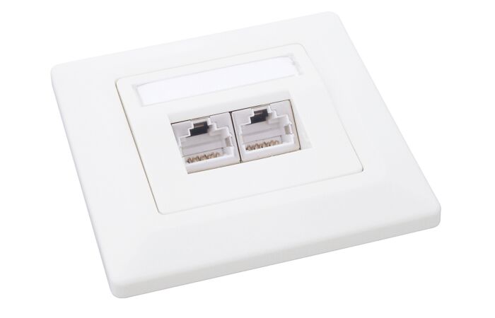 SOLARIX Zásuvka Solarix CAT5E STP 2 x RJ45 pod omítku bílá SX9-2-5E-STP-WH