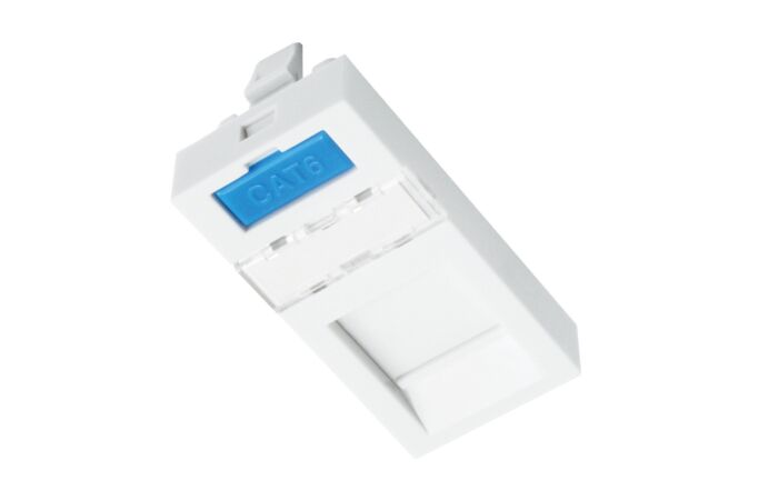 SOLARIX Modul French style Solarix 22,5 x 45mm pro 1 keystone přímý bílý SXF-M-1-22,5-WH-P