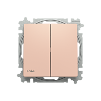 ABB Zoni 3559T-A05940 242 Spínač dvojitý střídavý, s krytem, řazení 6+6, IP44 pudrová