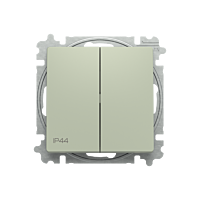 ABB Zoni 3559T-A05940 243 Spínač dvojitý střídavý, s krytem, řazení 6+6, IP44 olivová