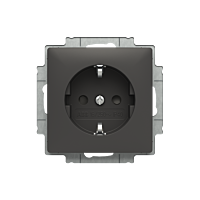 ABB ZONI Zásuvka 6620T-A07657 237 jednonásobná s bočními kontakty, s clonkami matná černá