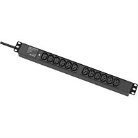 SALTEK Zásuvka RACK-PROTECTOR-EURO-X12-1U vícenásobná s přepěťovou ochranou 12 zásuvek EURO