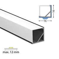 Rohový hliníkový profil černý RI 16x16mm