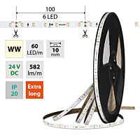 MCLED Pásek LED SMD2835 WW, 60LED/m, 7,2W/m, DC 24V, 582lm/m, CRI90, IP20, 10mm, 50m