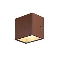 SLV Svítidlo LED SITRA CUBE WL 5Wx2 1270lm 3000K nástěnné IP44 hnědá rez