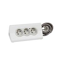 LEGRAND Přívod prodlužovací 1,5m 3zásuvka 230V/16A 3X2P+E 1 SWITCH 2XUSB IP20 bílá/šedá