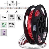 MCLED Pásek LED SMD2835 NW, 120LED/m, 14W/m, DC 24V, 1100lm/m, CRI90, IP67, 12mm, 50m