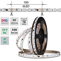 MCLED Pásek LED SMD5050 RGB SPI, 60LED/m, 12W/m, DC24V, 330lm/m, IP20, 10mm, 5m