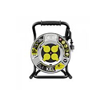 PLASTROL Přívod prodlužovací 50m zásuvky 4x250V/16A s bubnem IP44 černá (H07RR-F 3x2,5)