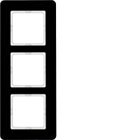 Rámeček, 3-násobný, Berker Q.7, sklo čer