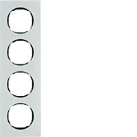 Rámeček, 4-násobný, Berker R.8, sklo bíl