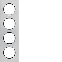 Rámeček, 4-násobný, Berker R.8, nerezová