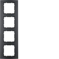 Rámeček 4-násobný, Berker B.3, Alu, čern