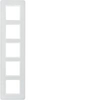 Rámeček, 5-násobný, Berker Q.7, bílá sam