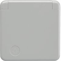 Zásuvka schuko s krytem, wg Up IP44, šed