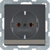 Zásuvka, SCHUKO s popis. polem, bezšroub